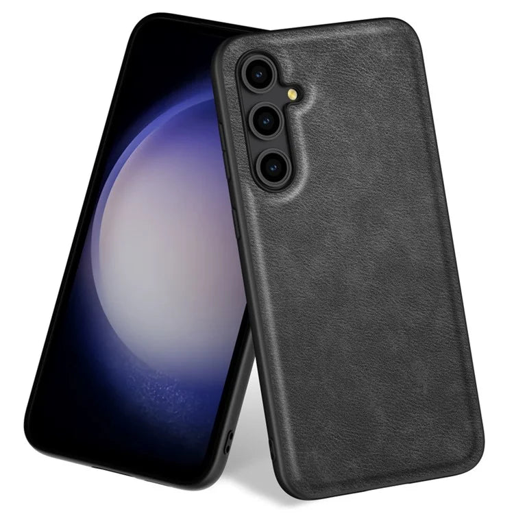 For Samsung Galaxy A16 5G Case Retro Leather Coated PC+TPU Anti-Shock Phone Cover