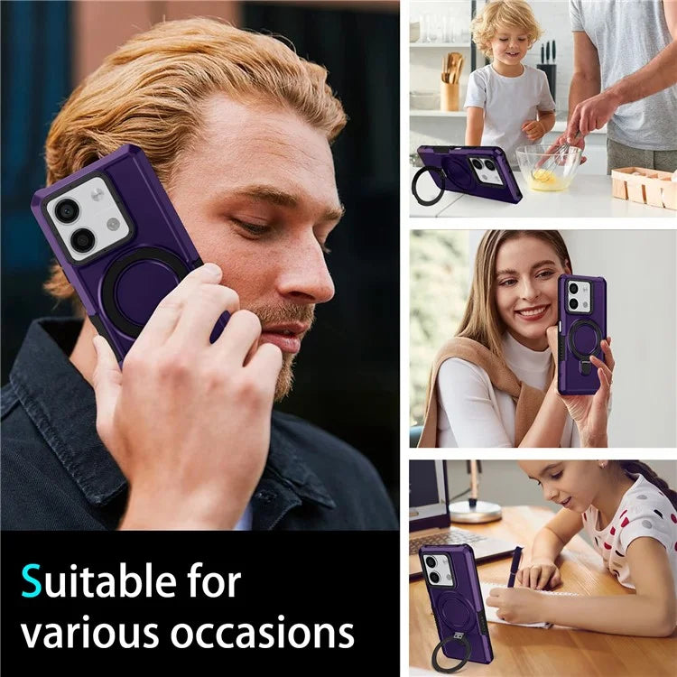 For Xiaomi Redmi Note 13 5G Case Ring Holder Kickstand TPU+PC Phone Cover