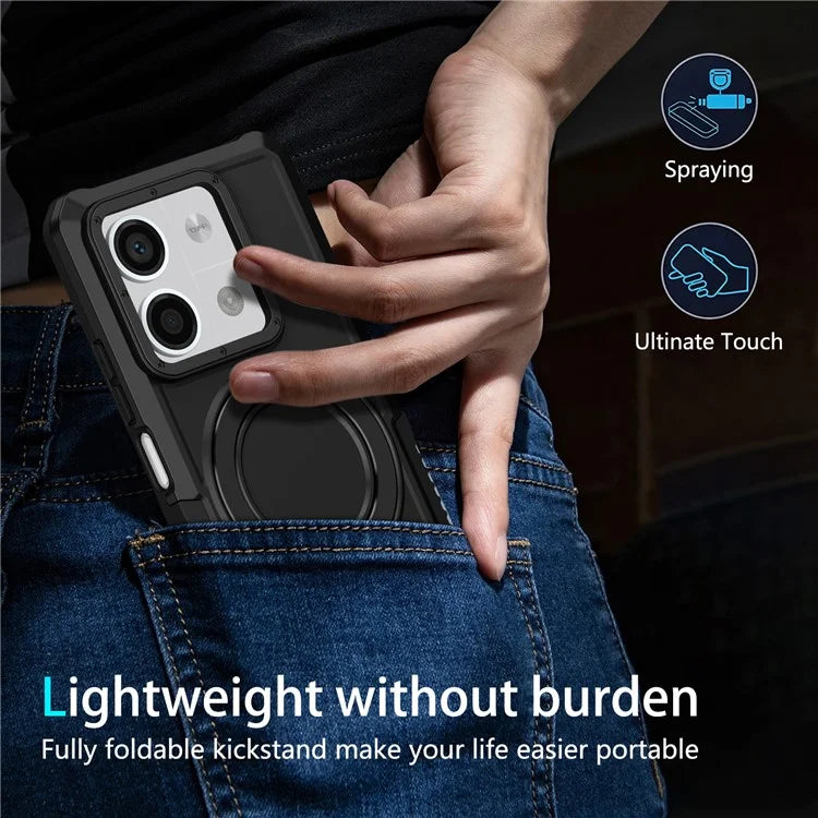 For Xiaomi Redmi Note 13 5G Case Ring Holder Kickstand TPU+PC Phone Cover