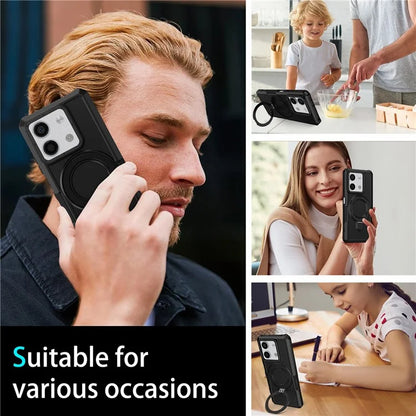 For Xiaomi Redmi Note 13 5G Case Ring Holder Kickstand TPU+PC Phone Cover