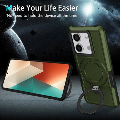 For Xiaomi Redmi Note 13 5G Case Ring Holder Kickstand TPU+PC Phone Cover
