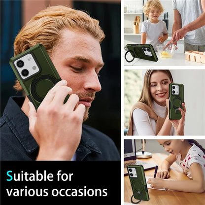For Xiaomi Redmi Note 13 5G Case Ring Holder Kickstand TPU+PC Phone Cover