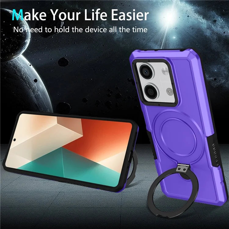 For Xiaomi Redmi Note 13 5G Case Ring Holder Kickstand TPU+PC Phone Cover