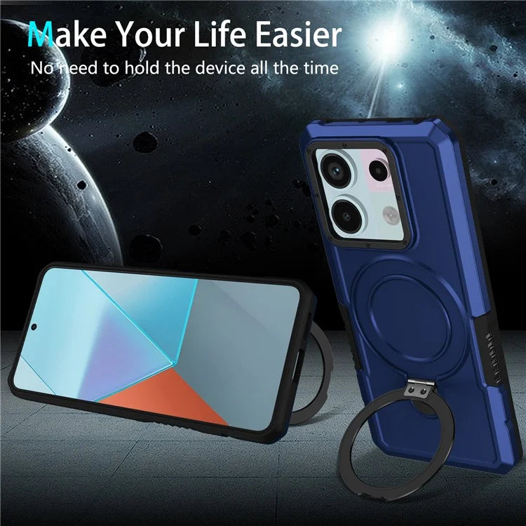 For Xiaomi Poco X6 5G / Redmi Note 13 Pro 5G Case Ring Holder Kickstand TPU+PC Phone Cover