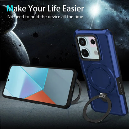 For Xiaomi Poco X6 5G / Redmi Note 13 Pro 5G Case Ring Holder Kickstand TPU+PC Phone Cover