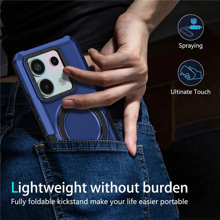 For Xiaomi Poco X6 5G / Redmi Note 13 Pro 5G Case Ring Holder Kickstand TPU+PC Phone Cover