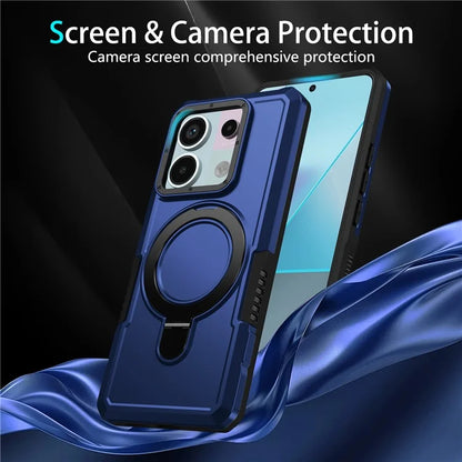 For Xiaomi Poco X6 5G / Redmi Note 13 Pro 5G Case Ring Holder Kickstand TPU+PC Phone Cover