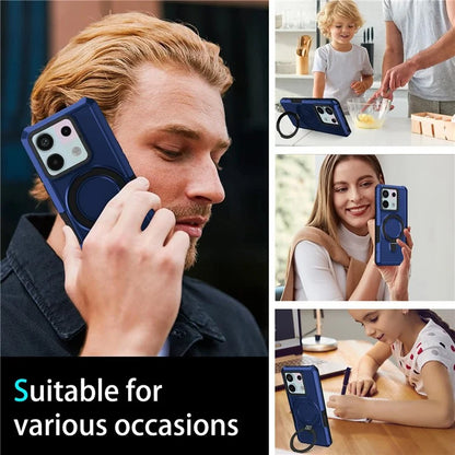 For Xiaomi Poco X6 5G / Redmi Note 13 Pro 5G Case Ring Holder Kickstand TPU+PC Phone Cover