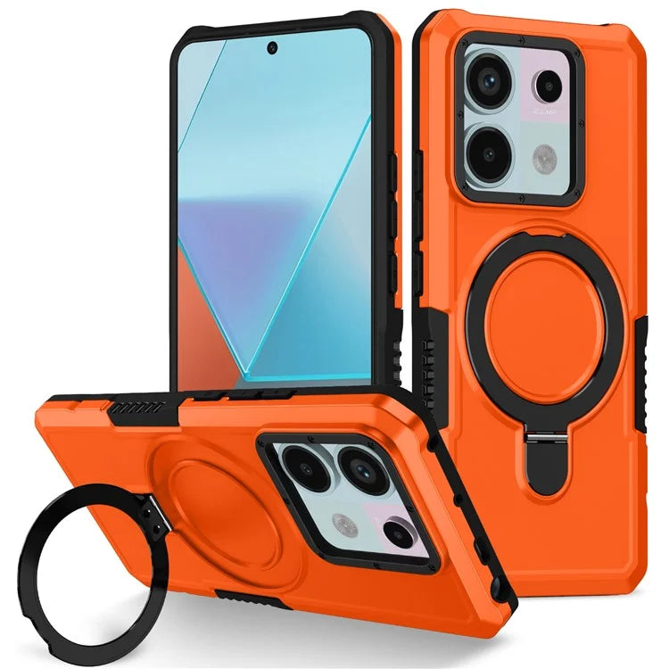 For Xiaomi Poco X6 5G / Redmi Note 13 Pro 5G Case Ring Holder Kickstand TPU+PC Phone Cover