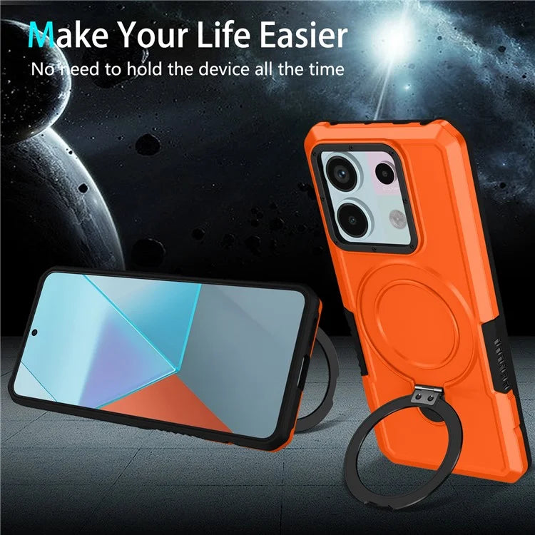 For Xiaomi Poco X6 5G / Redmi Note 13 Pro 5G Case Ring Holder Kickstand TPU+PC Phone Cover