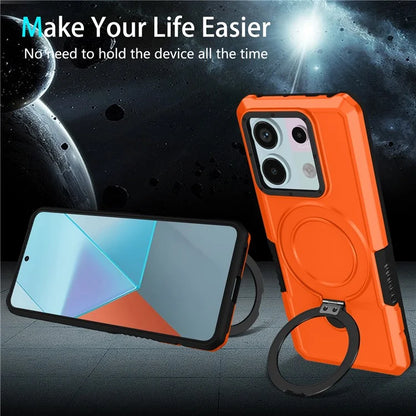 For Xiaomi Poco X6 5G / Redmi Note 13 Pro 5G Case Ring Holder Kickstand TPU+PC Phone Cover