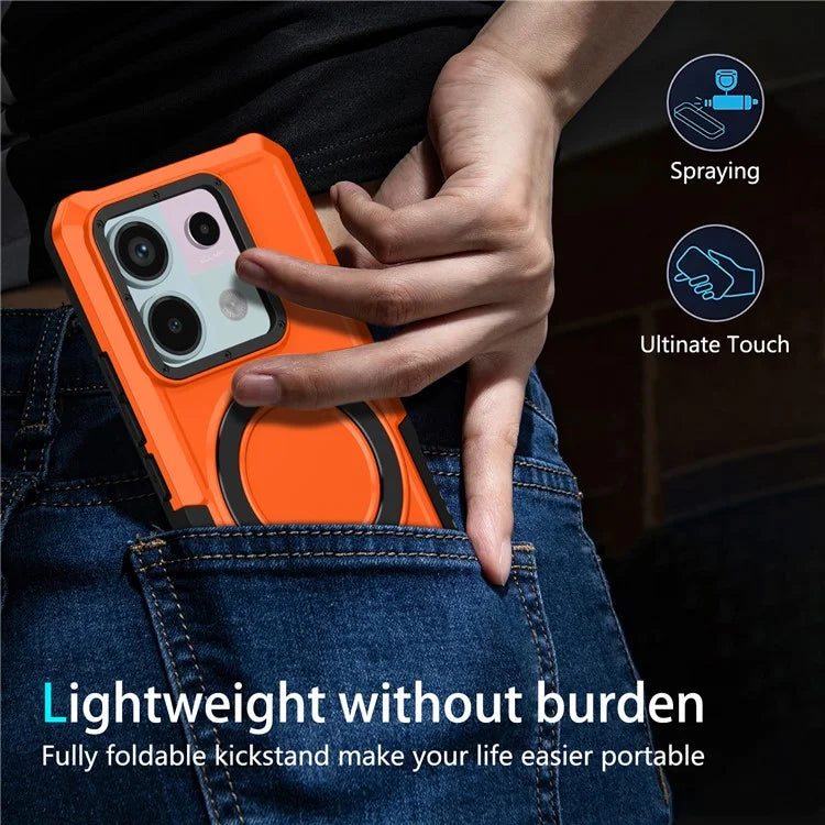 For Xiaomi Poco X6 5G / Redmi Note 13 Pro 5G Case Ring Holder Kickstand TPU+PC Phone Cover