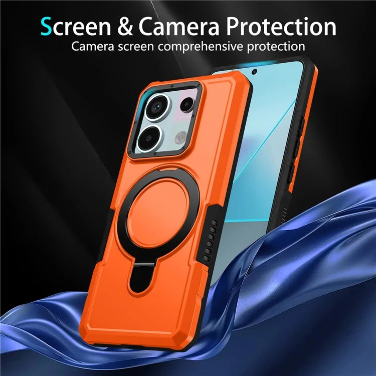 For Xiaomi Poco X6 5G / Redmi Note 13 Pro 5G Case Ring Holder Kickstand TPU+PC Phone Cover