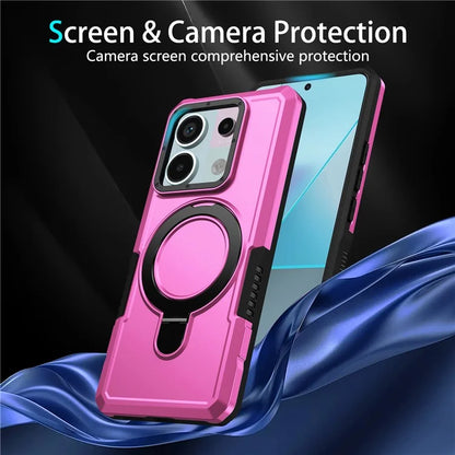 For Xiaomi Poco X6 5G / Redmi Note 13 Pro 5G Case Ring Holder Kickstand TPU+PC Phone Cover
