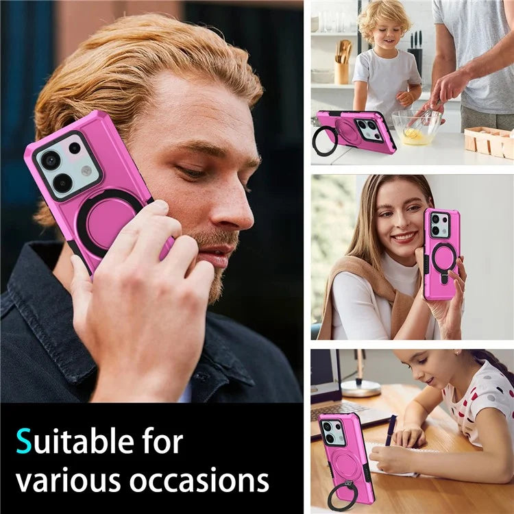 For Xiaomi Poco X6 5G / Redmi Note 13 Pro 5G Case Ring Holder Kickstand TPU+PC Phone Cover
