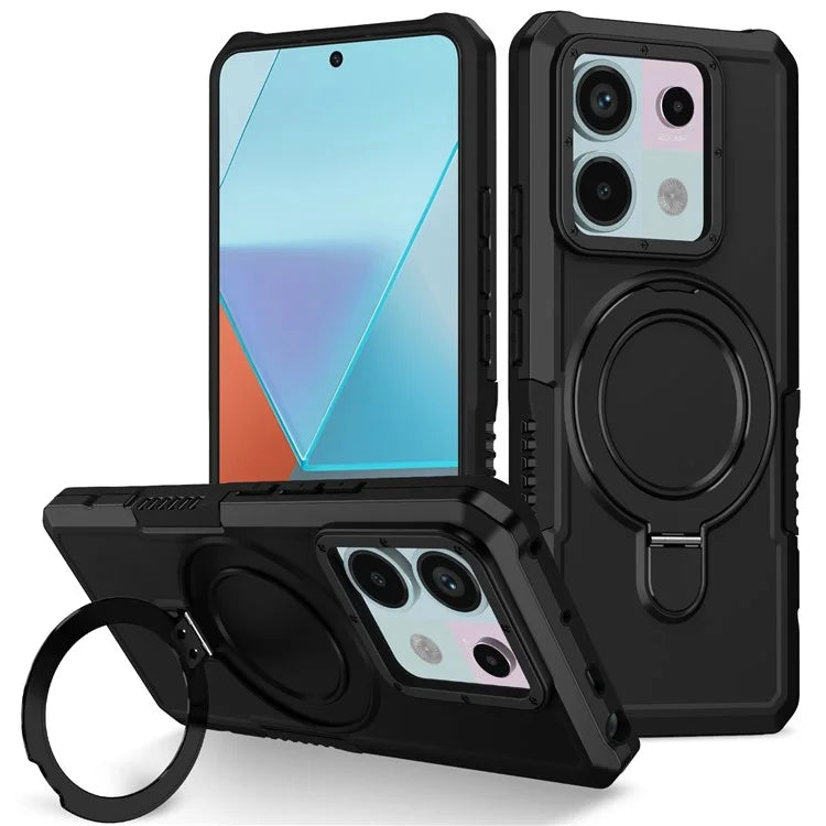 For Xiaomi Poco X6 5G / Redmi Note 13 Pro 5G Case Ring Holder Kickstand TPU+PC Phone Cover