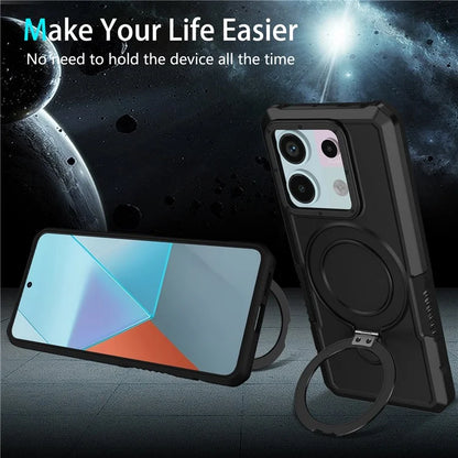 For Xiaomi Poco X6 5G / Redmi Note 13 Pro 5G Case Ring Holder Kickstand TPU+PC Phone Cover