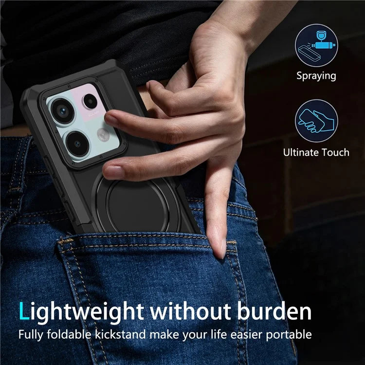 For Xiaomi Poco X6 5G / Redmi Note 13 Pro 5G Case Ring Holder Kickstand TPU+PC Phone Cover