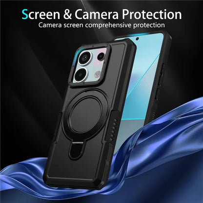 For Xiaomi Poco X6 5G / Redmi Note 13 Pro 5G Case Ring Holder Kickstand TPU+PC Phone Cover