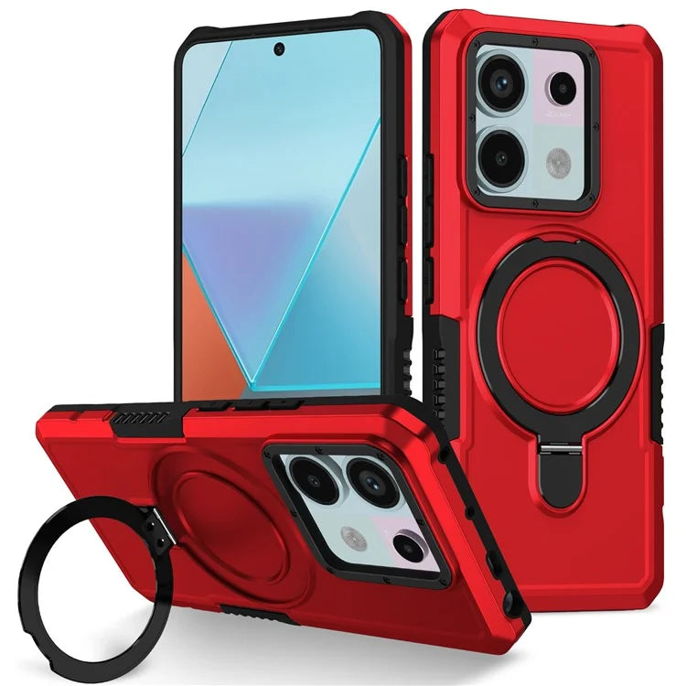 For Xiaomi Poco X6 5G / Redmi Note 13 Pro 5G Case Ring Holder Kickstand TPU+PC Phone Cover