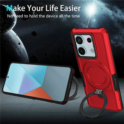 For Xiaomi Poco X6 5G / Redmi Note 13 Pro 5G Case Ring Holder Kickstand TPU+PC Phone Cover