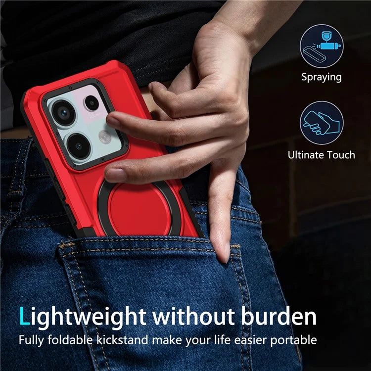 For Xiaomi Poco X6 5G / Redmi Note 13 Pro 5G Case Ring Holder Kickstand TPU+PC Phone Cover