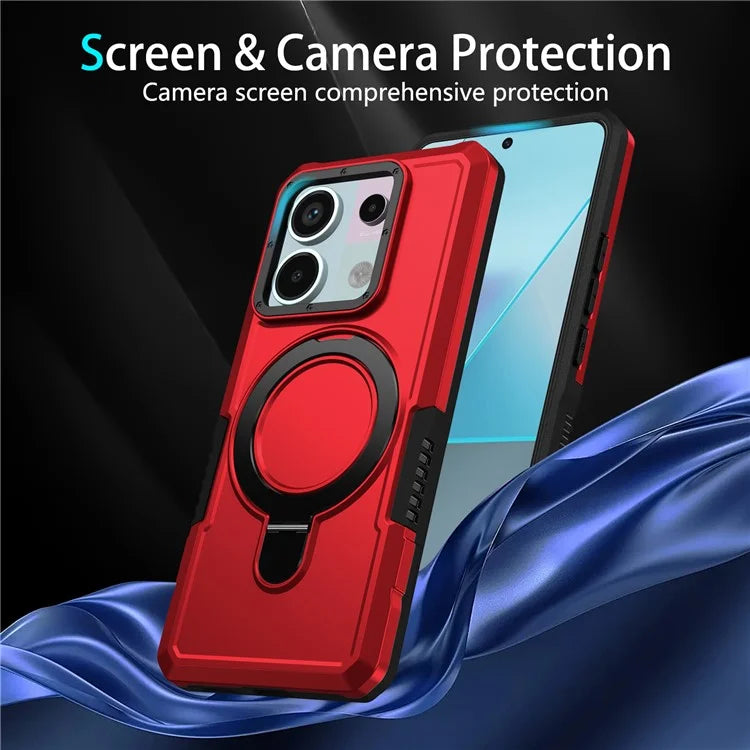 For Xiaomi Poco X6 5G / Redmi Note 13 Pro 5G Case Ring Holder Kickstand TPU+PC Phone Cover