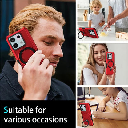 For Xiaomi Poco X6 5G / Redmi Note 13 Pro 5G Case Ring Holder Kickstand TPU+PC Phone Cover