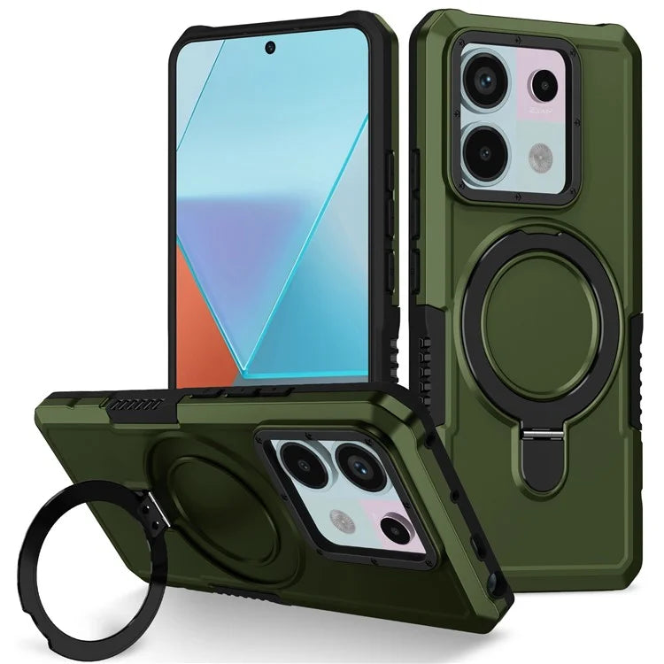 For Xiaomi Poco X6 5G / Redmi Note 13 Pro 5G Case Ring Holder Kickstand TPU+PC Phone Cover