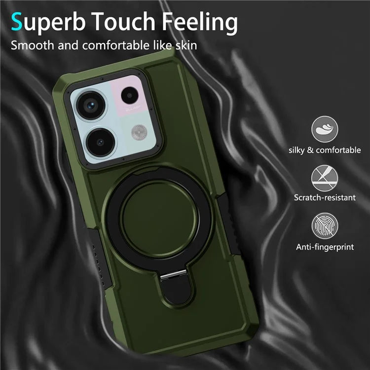 For Xiaomi Poco X6 5G / Redmi Note 13 Pro 5G Case Ring Holder Kickstand TPU+PC Phone Cover