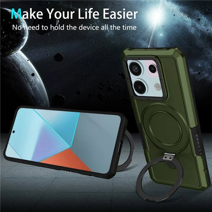 For Xiaomi Poco X6 5G / Redmi Note 13 Pro 5G Case Ring Holder Kickstand TPU+PC Phone Cover