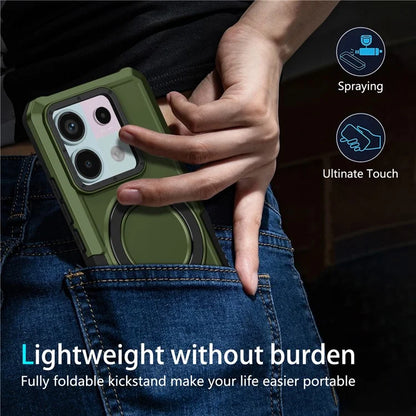 For Xiaomi Poco X6 5G / Redmi Note 13 Pro 5G Case Ring Holder Kickstand TPU+PC Phone Cover