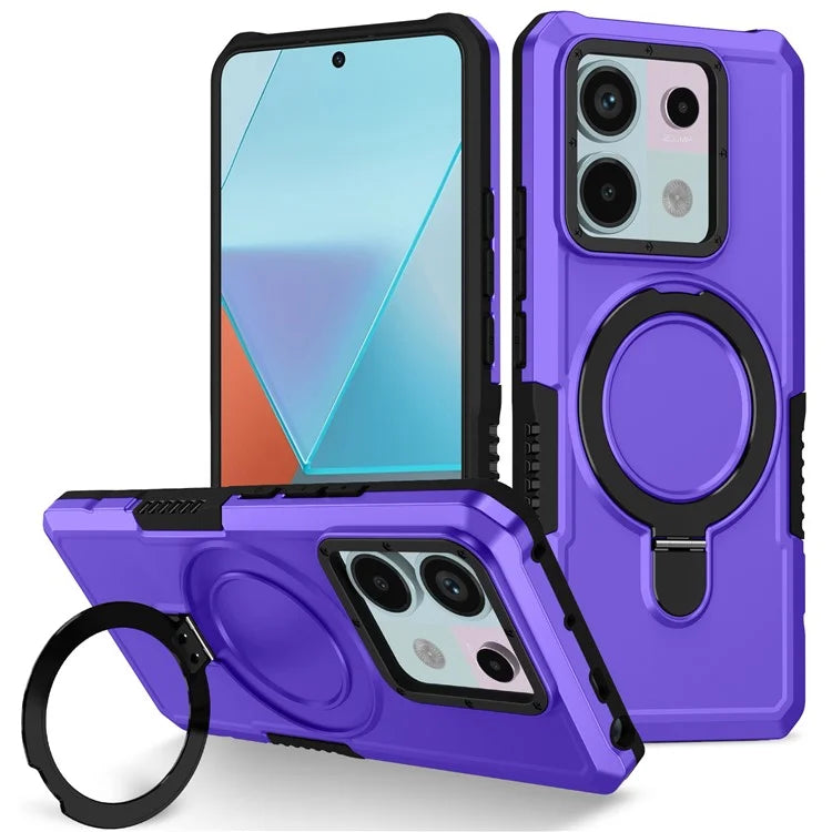 For Xiaomi Poco X6 5G / Redmi Note 13 Pro 5G Case Ring Holder Kickstand TPU+PC Phone Cover