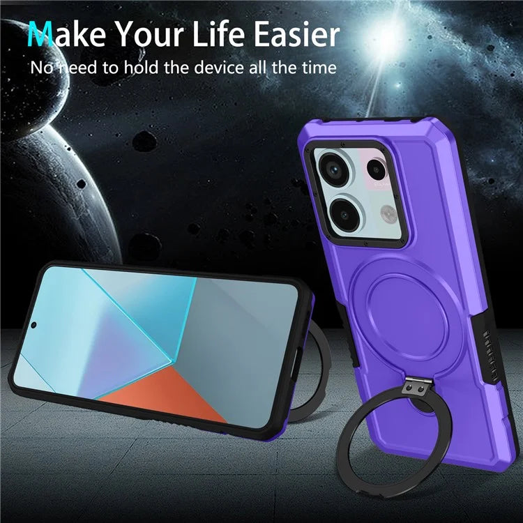 For Xiaomi Poco X6 5G / Redmi Note 13 Pro 5G Case Ring Holder Kickstand TPU+PC Phone Cover