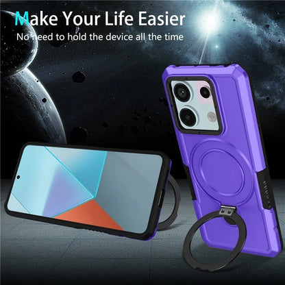For Xiaomi Poco X6 5G / Redmi Note 13 Pro 5G Case Ring Holder Kickstand TPU+PC Phone Cover