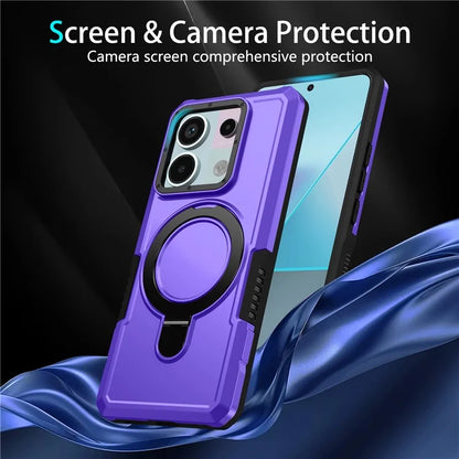 For Xiaomi Poco X6 5G / Redmi Note 13 Pro 5G Case Ring Holder Kickstand TPU+PC Phone Cover