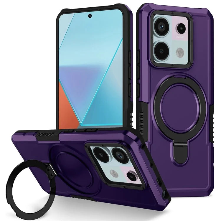 For Xiaomi Poco X6 5G / Redmi Note 13 Pro 5G Case Ring Holder Kickstand TPU+PC Phone Cover