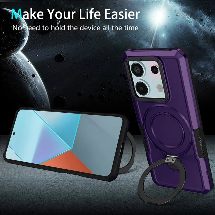 For Xiaomi Poco X6 5G / Redmi Note 13 Pro 5G Case Ring Holder Kickstand TPU+PC Phone Cover