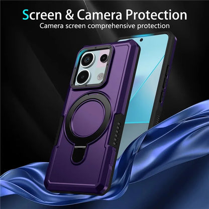 For Xiaomi Poco X6 5G / Redmi Note 13 Pro 5G Case Ring Holder Kickstand TPU+PC Phone Cover