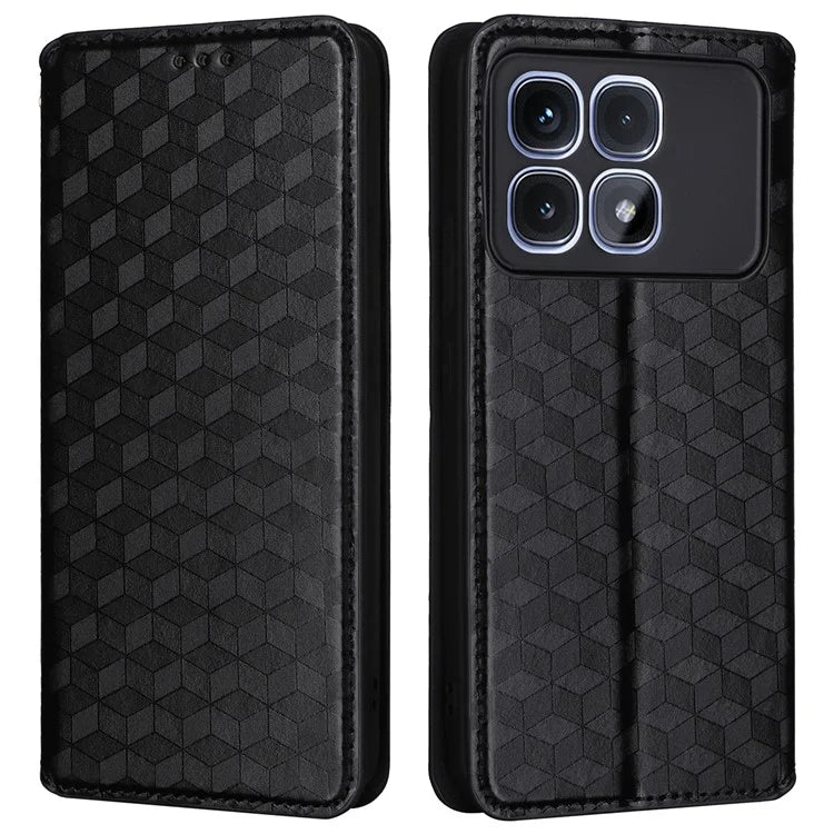 For Xiaomi Redmi K70 Ultra Wallet Case Rhombus Imprinted Leather Phone Cover