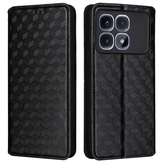 For Xiaomi Redmi K70 Ultra Wallet Case Rhombus Imprinted Leather Phone Cover