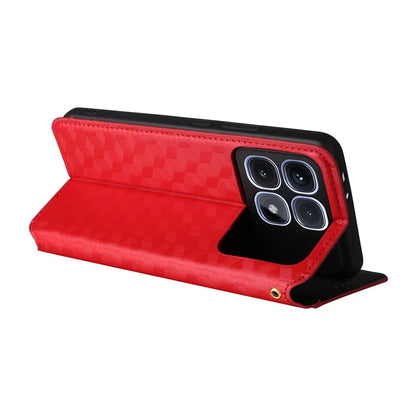 For Xiaomi Redmi K70 Ultra Wallet Case Rhombus Imprinted Leather Phone Cover