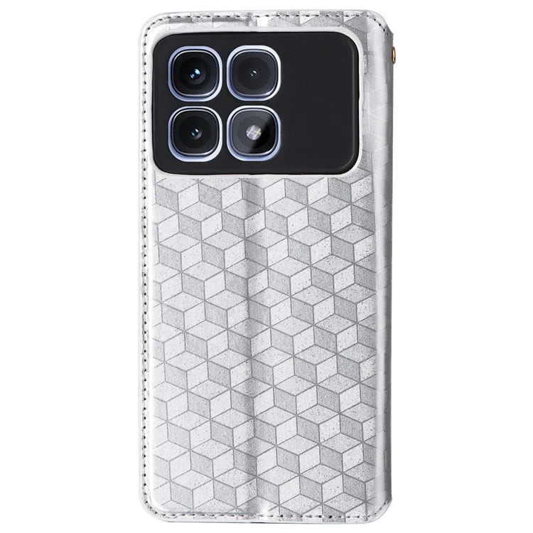For Xiaomi Redmi K70 Ultra Wallet Case Rhombus Imprinted Leather Phone Cover