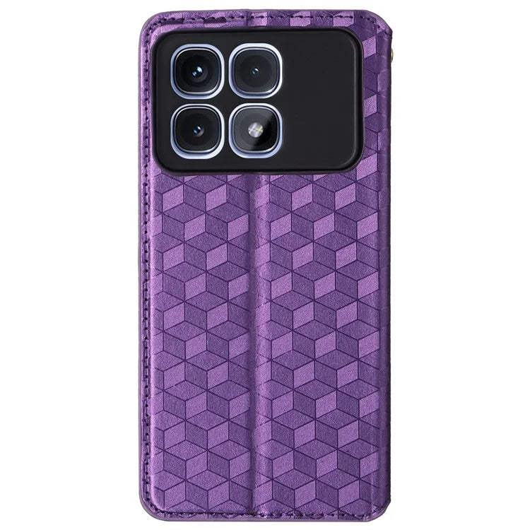 For Xiaomi Redmi K70 Ultra Wallet Case Rhombus Imprinted Leather Phone Cover