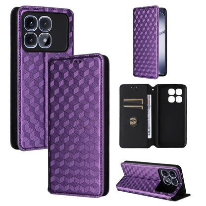 For Xiaomi Redmi K70 Ultra Wallet Case Rhombus Imprinted Leather Phone Cover