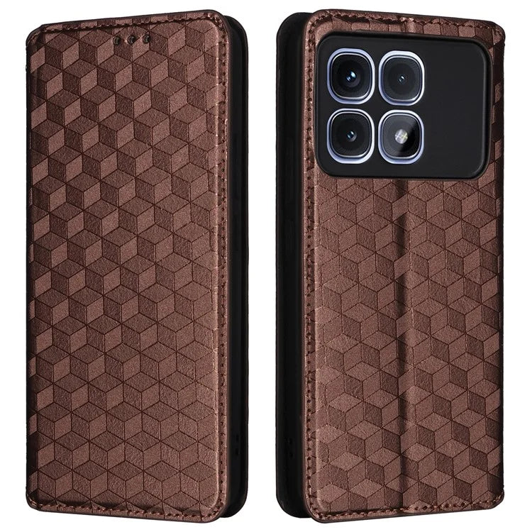 For Xiaomi Redmi K70 Ultra Wallet Case Rhombus Imprinted Leather Phone Cover