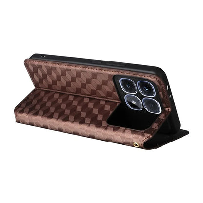 For Xiaomi Redmi K70 Ultra Wallet Case Rhombus Imprinted Leather Phone Cover