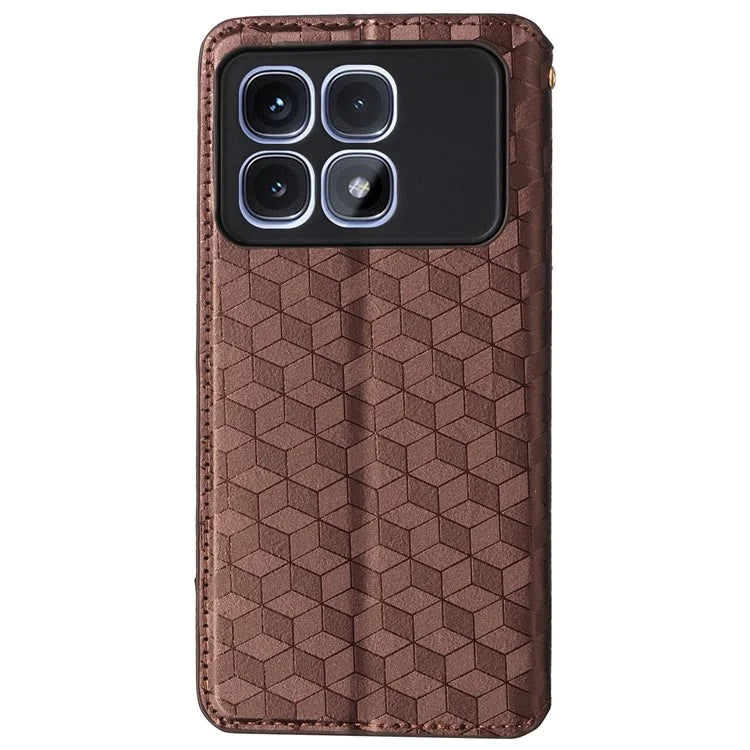 For Xiaomi Redmi K70 Ultra Wallet Case Rhombus Imprinted Leather Phone Cover