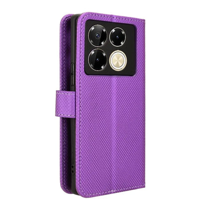 For Infinix Note 40 5G / X6852 Phone Stand Case Diamond Texture PU Leather Cover Wallet