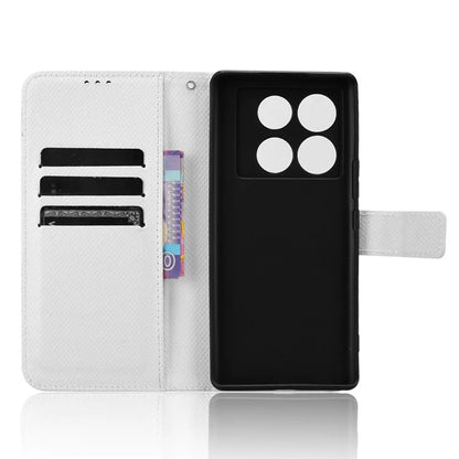 For Infinix Note 40 5G / X6852 Phone Stand Case Diamond Texture PU Leather Cover Wallet